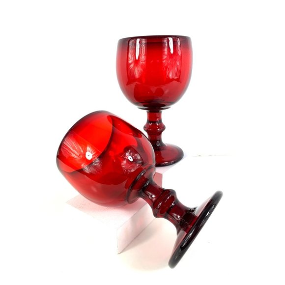 Imperial Ruby Red Hoffman House Margarita Glasses. - Picture 4 of 7